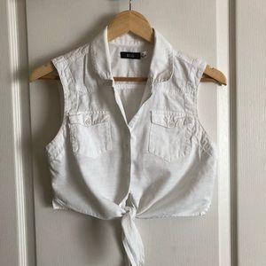 Crop Button Down Tank